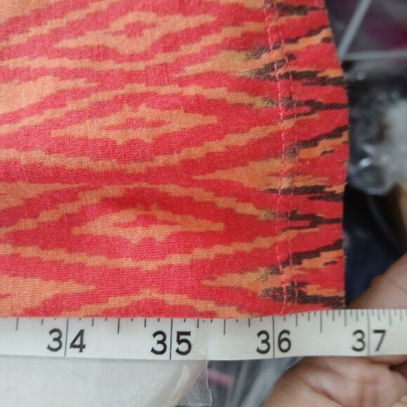 6 Degrees Y2K Boho Red Multi Print Mini Dress Womens XL Vintage Boho Western - Picture 8 of 9